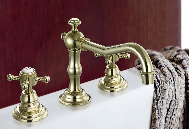 Goldene zwei Griff Waschtischarmatur Goldene zwei Griff Waschtischarmatur