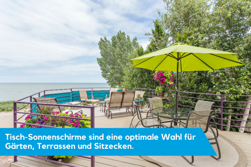 Sonnenschirm für einen Gartentisch 