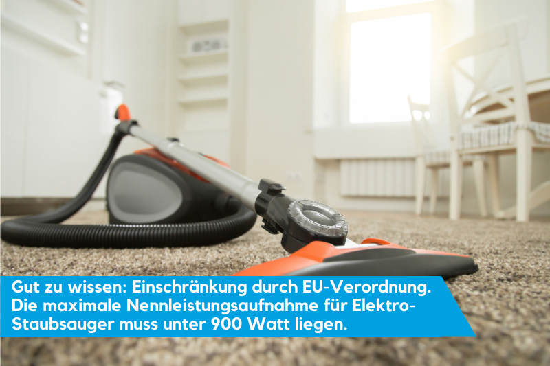 Staubsauger mit festgesetzter Leistung von 900 Watt