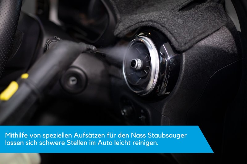 Auto mithilfe eines Nass Staubsaugers reinigen