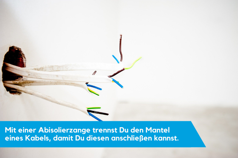 Mit Abisolierzange abgetrennte Kabel